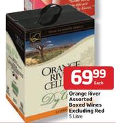 Orange River Assorted Boxed Wines Excluding Red-5Ltr Each