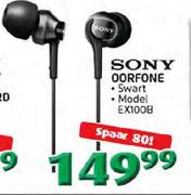 Sony Swart Oorfone-EX100B