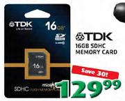 TDK 16GB SDHC Memory Card