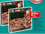 Iceland Frozen Pizza Mediterranean Vegetable, BBQ Chicken, Sweet Chilli Chicken, Spicy Pepperoni Eac