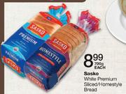 Sasko White Premium Sliced/Homestyle Bread-700g Each