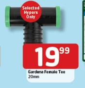 Gardena Female Tee-20mm Each