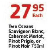 Two Occeans Sauvignon Blanc,Cabernet Merlot,Pinot Prigio Or Pinot Noir-750ml Each