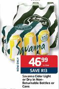 Savanna Cider Light or Dry In Non-Returnable Bottles or Cans-6 x 330ml