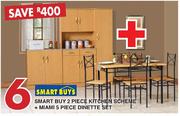 Smart Buy 2 Piece Kitchen Scheme+ Miami 5 Piece Dinette Set