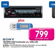 Sony CD/MP3/USB Frontloader Plus 8GB USB-Per Bundle