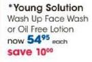 Young Solution Wash Up Face Wash Or Oil Free Lotion-Each