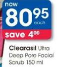 Cleaarasil Ultra Deep Pore Facial Scrub-150Ml Each