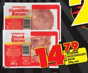 Ritebrand Diced/Shoulder Bacon-200gm Each