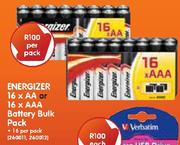 Energizer 16 x AA or 16 x AAA Battery Bulk Pack-16 Per Pack