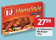 I&J Homestyle Rib Burger-400gm