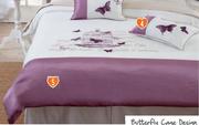 Butterfly Cage Design Embroidered Duvet Cover Set(Three Quarter)