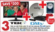 Tek 61Cm FHD LED TV+ DSTV Satellite Decoder With Free Installation+ Free DSTV Alarm Clock