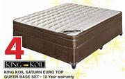King Koil Saturn Euro Top Queen Base Set