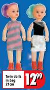 Twin Dolls In Bag-21cm