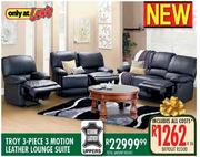 Troy 3 Piece Motion Leather Lounge Suite