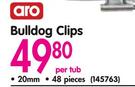 Aro Bulldog Clips 20mm 48 Piece-Per Tub