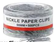 Aro Coloured Paper Clips 33mm 500 Piece-Per Tub