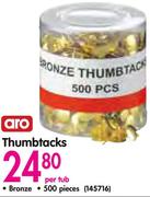 Aro Thumbtacks Bronze 500 Pieces-Per Tub