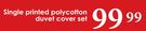 Single Printed Polycotton Duvet Cover Set