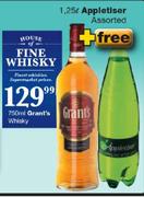 Grant's Whisky-750ml + 1.25ltr Appletiser Assorted