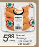 Hansel Sausage Knackwurst, Bockwurst-100g