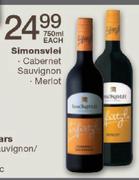 Simonsvlei Cabernet Sauvignon, Merlot-750ml Each