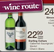 Darling Cellars Cabernet Sauvignon/Merlot, Chenin Blanc-750ml Each