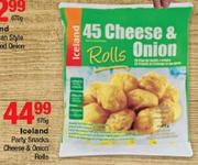 Iceland Party Snacks Cheese & Onion Rolls-675g