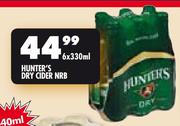Hunter's Dry Cider NRB-6 x 330ml