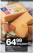 Clover Value Pack Gouda / Cheddar-800g Each