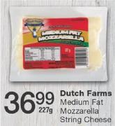 Dutch Farms Medium Fat Mozzarella String Cheese-227gm