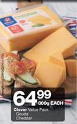 Clover Value Pack Gouda/Cheddar-800gm Each,