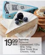 Fairview Pecorino Camembert-125gm, Brie-125gm, Blue Tower Blue Cheese-100gm Each