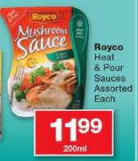 Royco Heat & Pour Sauces Assorted-200ml Each
