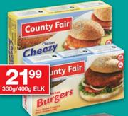 County Fair Hoenderburgers Verskeidenheid-300g/400g ELK