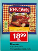 Renown Varkworsies Verskeidenheid-500g Each