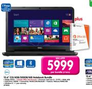 Dell 15.6" Ci3/4GB/500GB/W8 Notebook Bundle N3521-Per Bundle