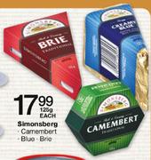 Simonsberg Camembert/Blue/Brie-125gm Each
