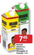 Mnandi Amahewu Banana,Pineapple Or Creamy - 1L Each