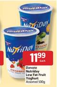 Danone Nutriday Low Fat Fruit Yoghurt Assorted - 500g Each