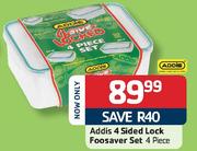 Addis 4 Sided Lock Foodsaver Set-4Pcs.