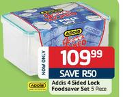 Addis 4 Sided Lock Foodsaver Set-5Pcs.