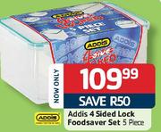 Addis 4 Sided Lock Foodsaver Set-5 Piece