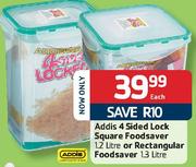  Addis 4 Sided Lock Square Foodsaver-1.2Ltr Or Rectangular Foodsaver-1.3Ltr Each