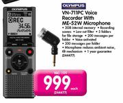 Olympus VN-711PC Voice Recoder With ME-52W Microphone Each