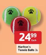 Marlton's Tennis Balls - 3's Each