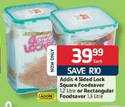 Addis 4 Sided Lock Square Foodsaver-1.2L Or Rectangular Foodsaver-1.3L Each