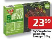 Fry's Vegetarian Braai Style Sausages-500Gm