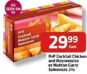 PnP Cocktail Chicken And Mayonnaise Or Mutton Curry Samoosas-24's Each